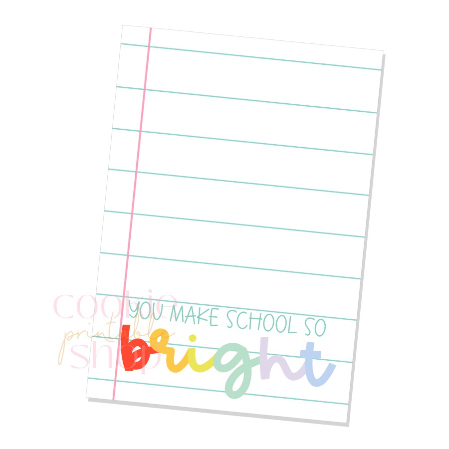 you make school so bright cookie card - digital download