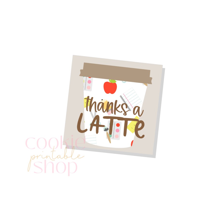 thanks a latte tag - digital download