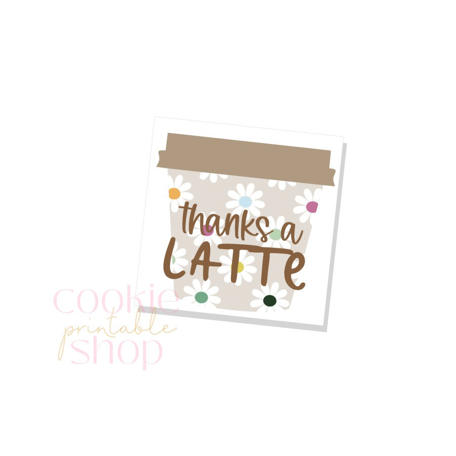 thanks a latte tag - digital download