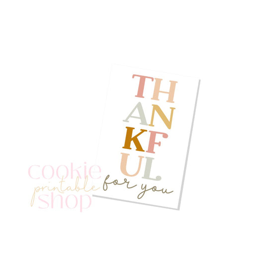 thankful for you rectangle tag - digital download