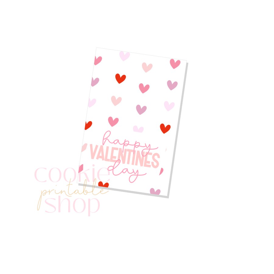 happy valentines day rectangle tag - digital download