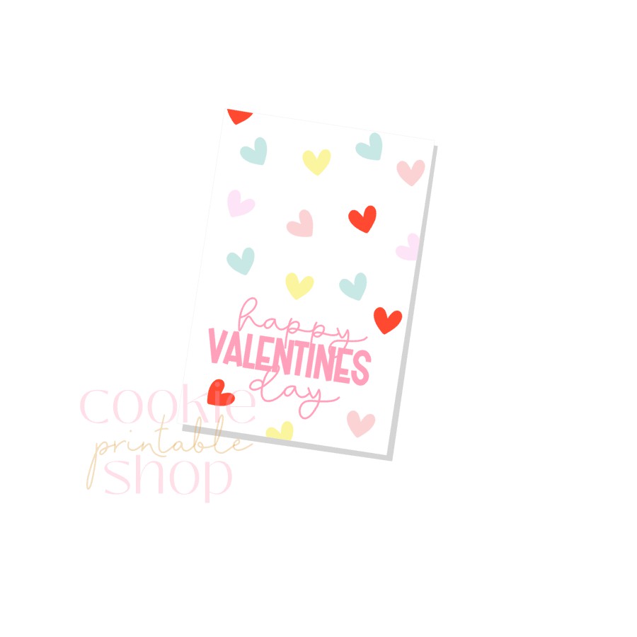 happy valentines day rectangle tag - digital download