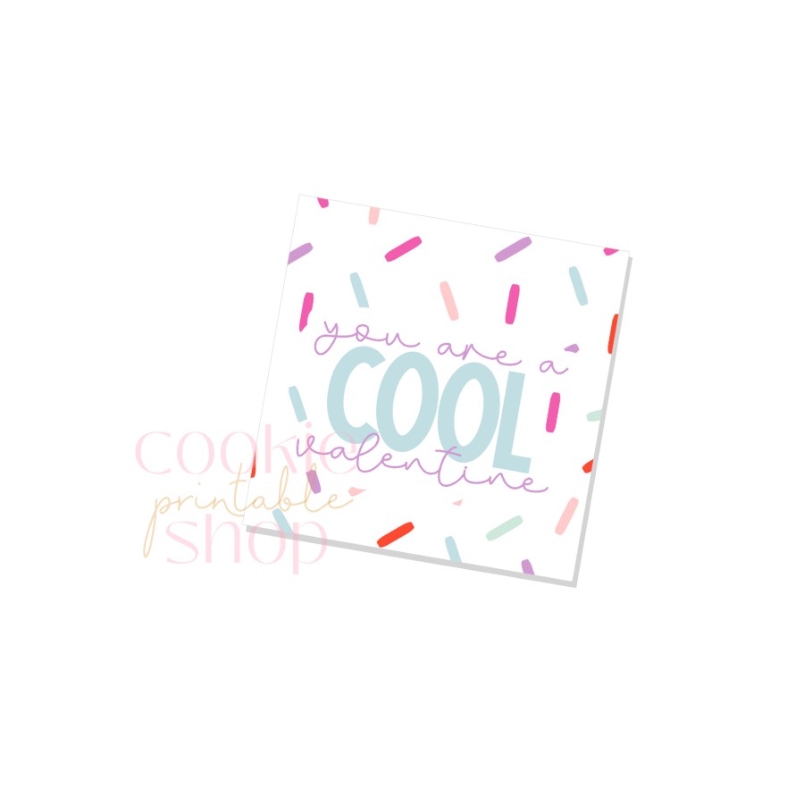 you are a cool valentine tag - digital download