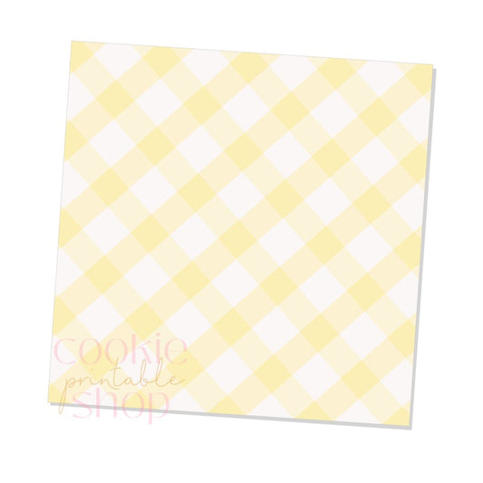 yellow gingham box backers for multiple sizes - digital download