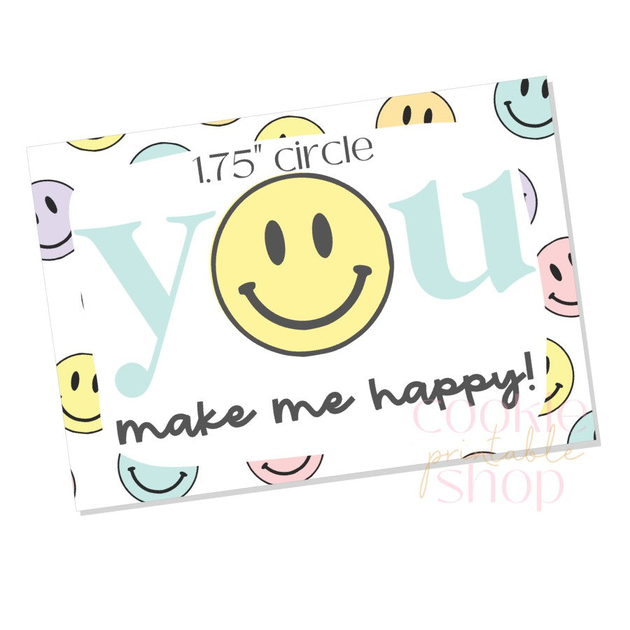 you make me happy cookie card - digital download
