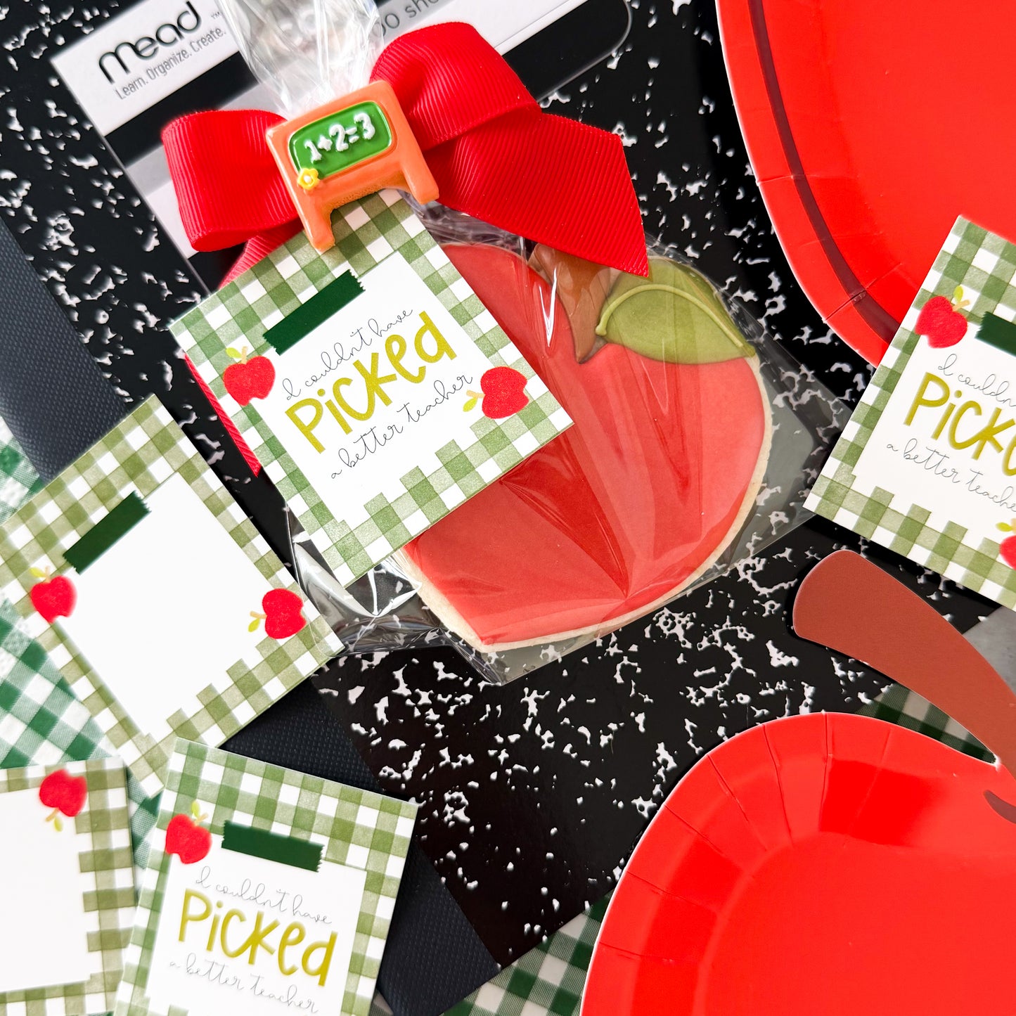 green gingham couldn’t have picked a better teacher 2.5x2" tags - pack of 24