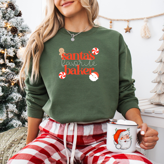 santa's favorite baker crewneck sweatshirt