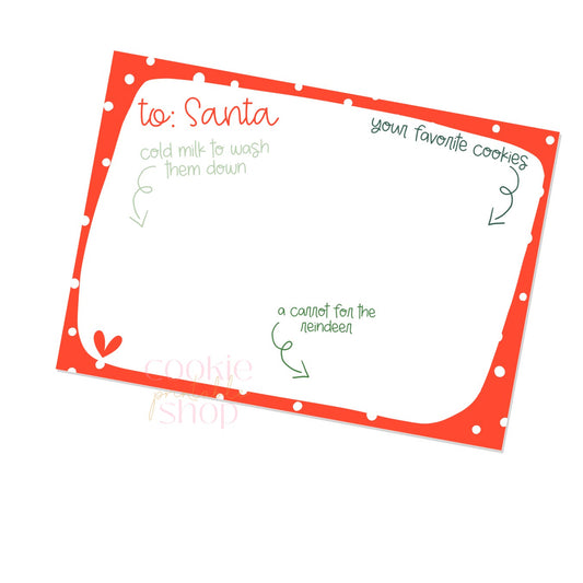 santa cookies 5x7 box backer - digital download