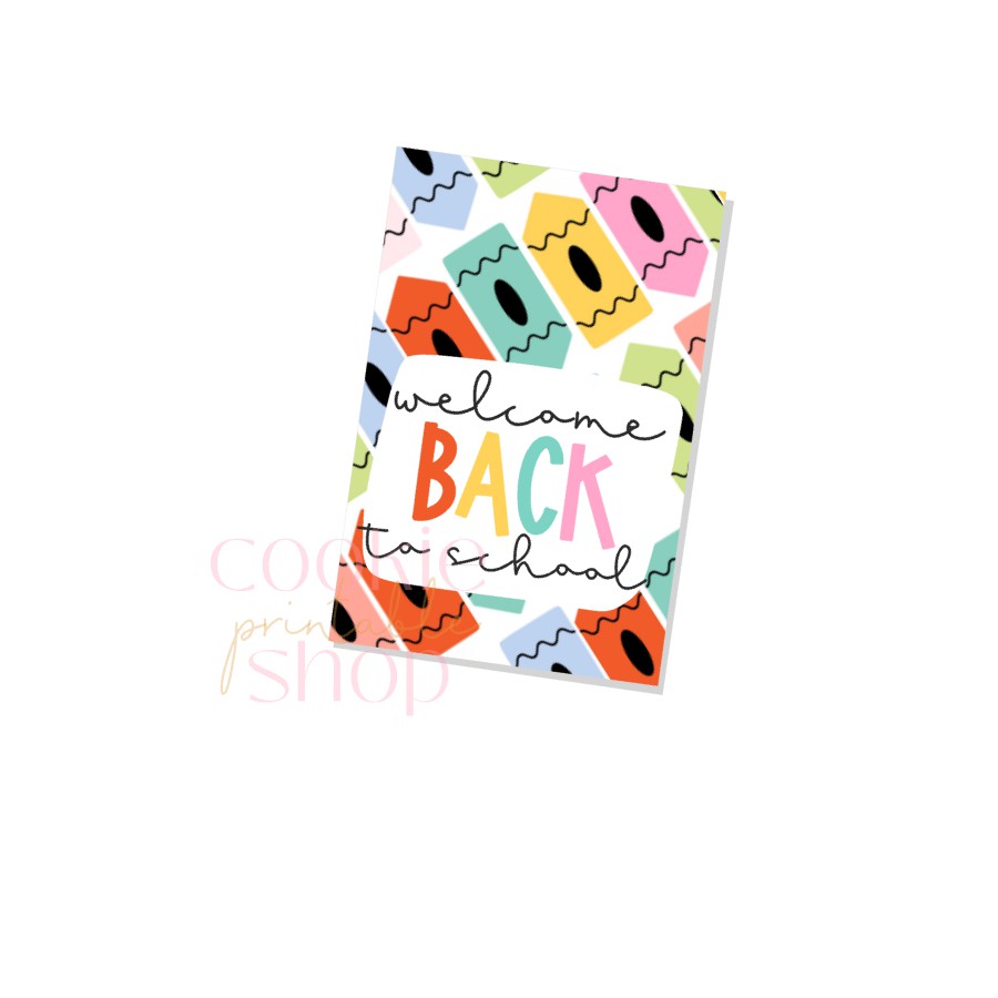 welcome back to school rectangle tag - digital download