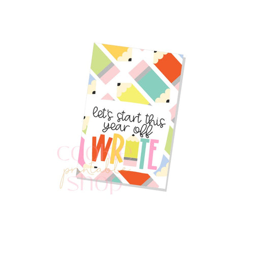 let's start this year off write rectangle tag - digital download