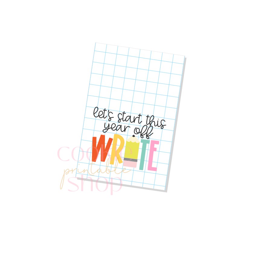 let's start this year off write rectangle tag - digital download