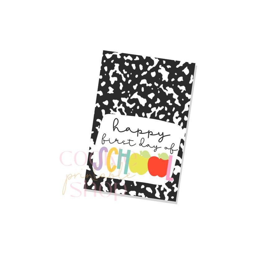 happy first day of school rectangle tag - digital download