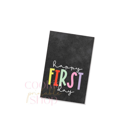 happy first day rectangle tag - digital download