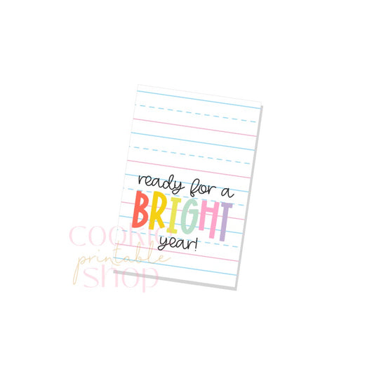 ready for a bright year rectangle tag - digital download