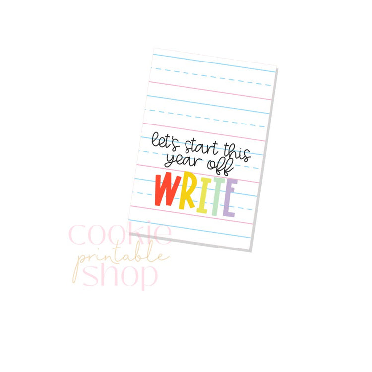 let's start this year off write rectangle tag - digital download