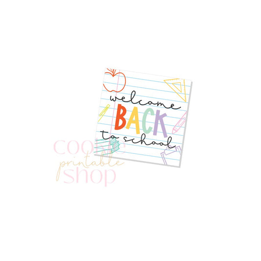 welcome back to school tag - digital download