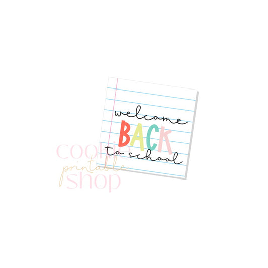 welcome back to school tag - digital download