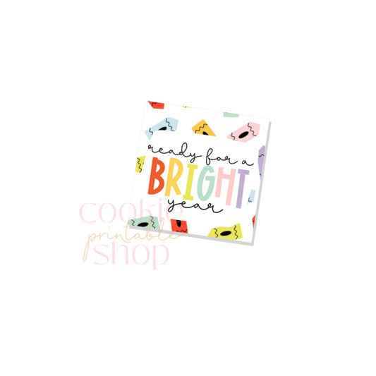 ready for a bright year tag - digital download