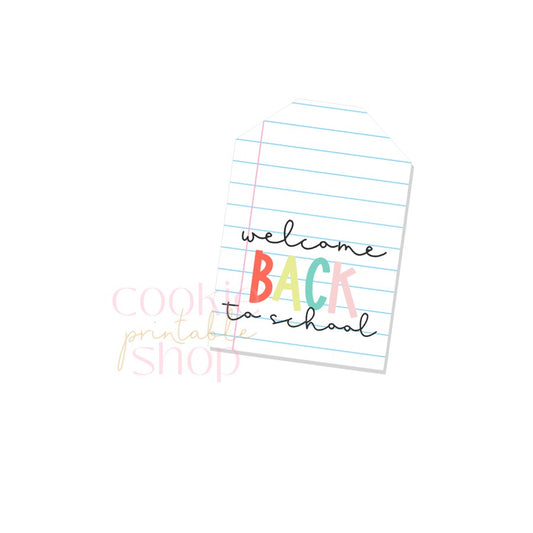 welcome back to school tag - digital download