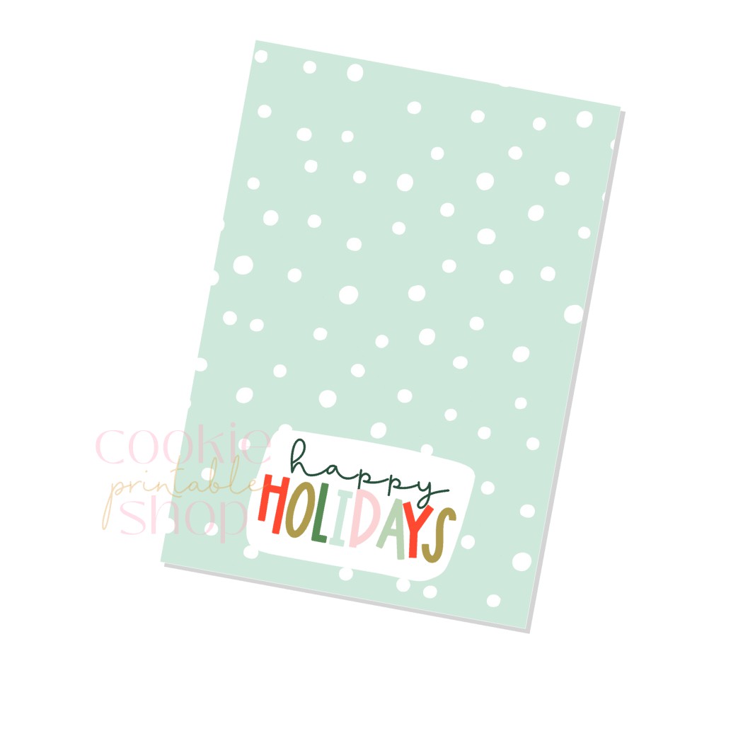 happy holidays cookie card - digital download