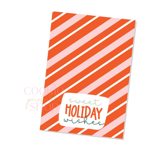 sweet holiday wishes cookie card - digital download