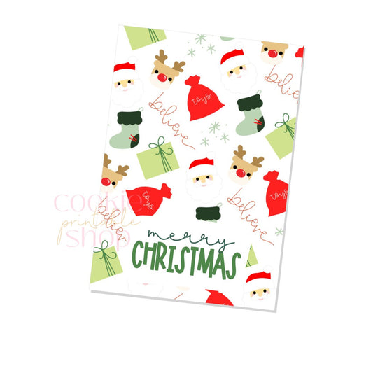 merry christmas cookie card - digital download