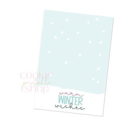 warm winter wishes cookie card - digital download