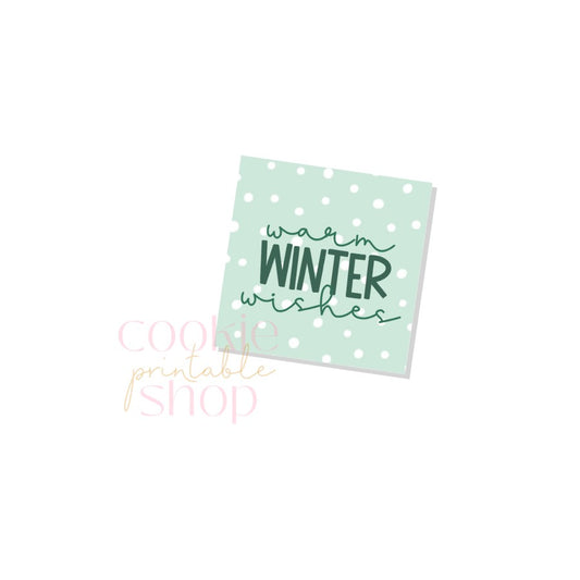 warm winter wishes tag - digital download