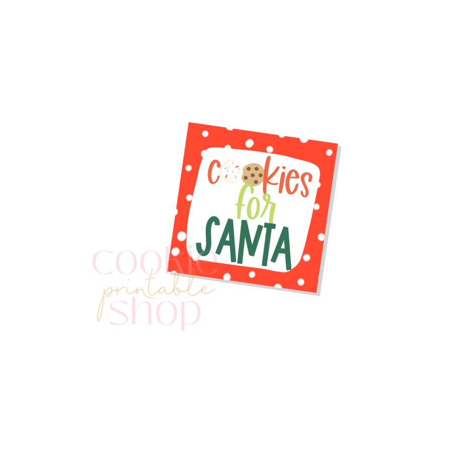 cookies for santa tag - digital download