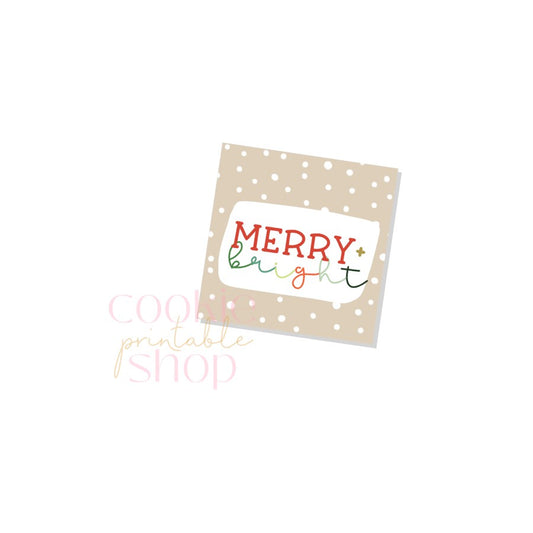 merry & bright tag - digital download