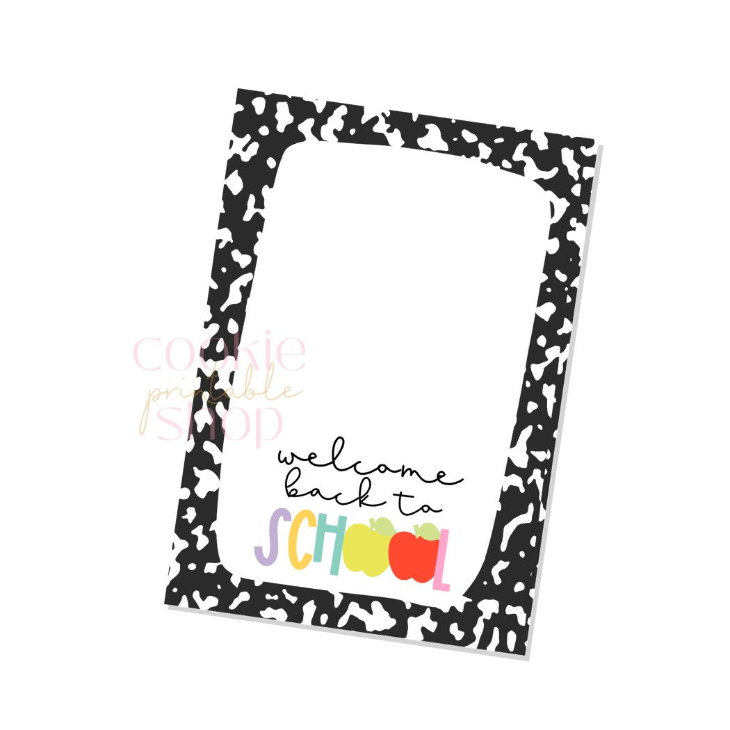 welcome back to school cookie card - digital download