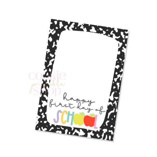 happy first day of school cookie card - digital download