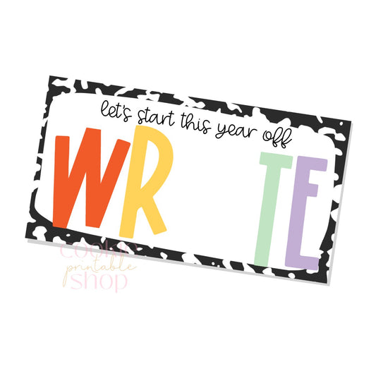 let's start this year off write 6.5" x 3.5" cookie card - digital download