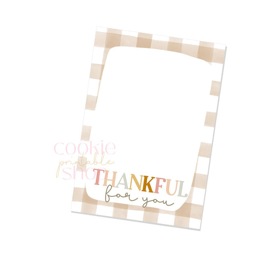 thankful for you cookie card - digital download