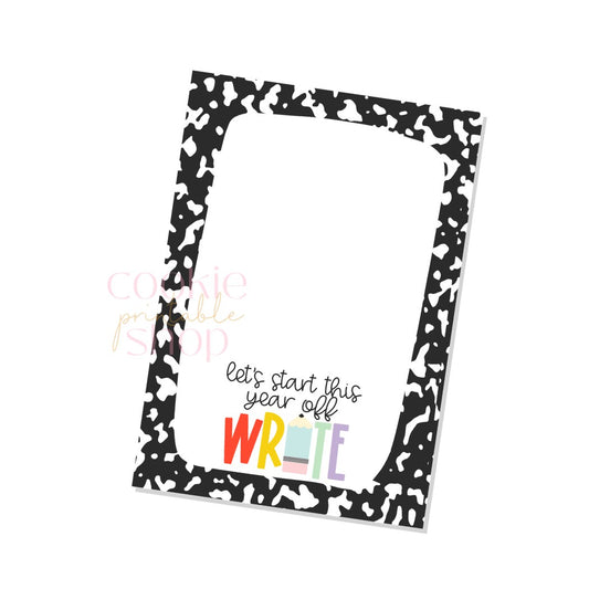 let's start this year off write cookie card - digital download