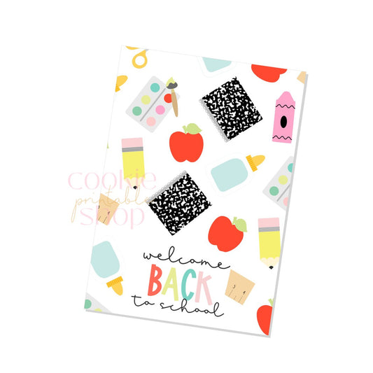 welcome back to school cookie card - digital download