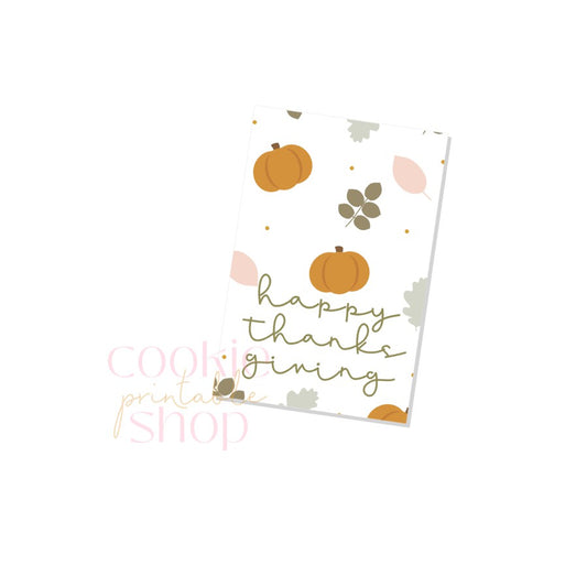 happy thanksgiving rectangle tag - digital download