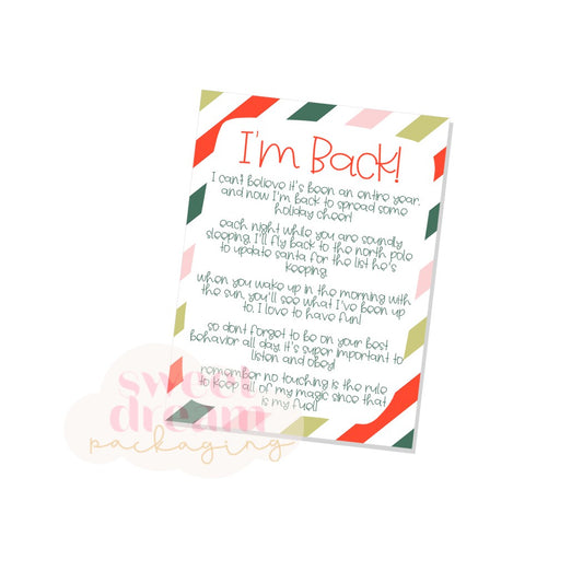 I'm back elf poem - digital download