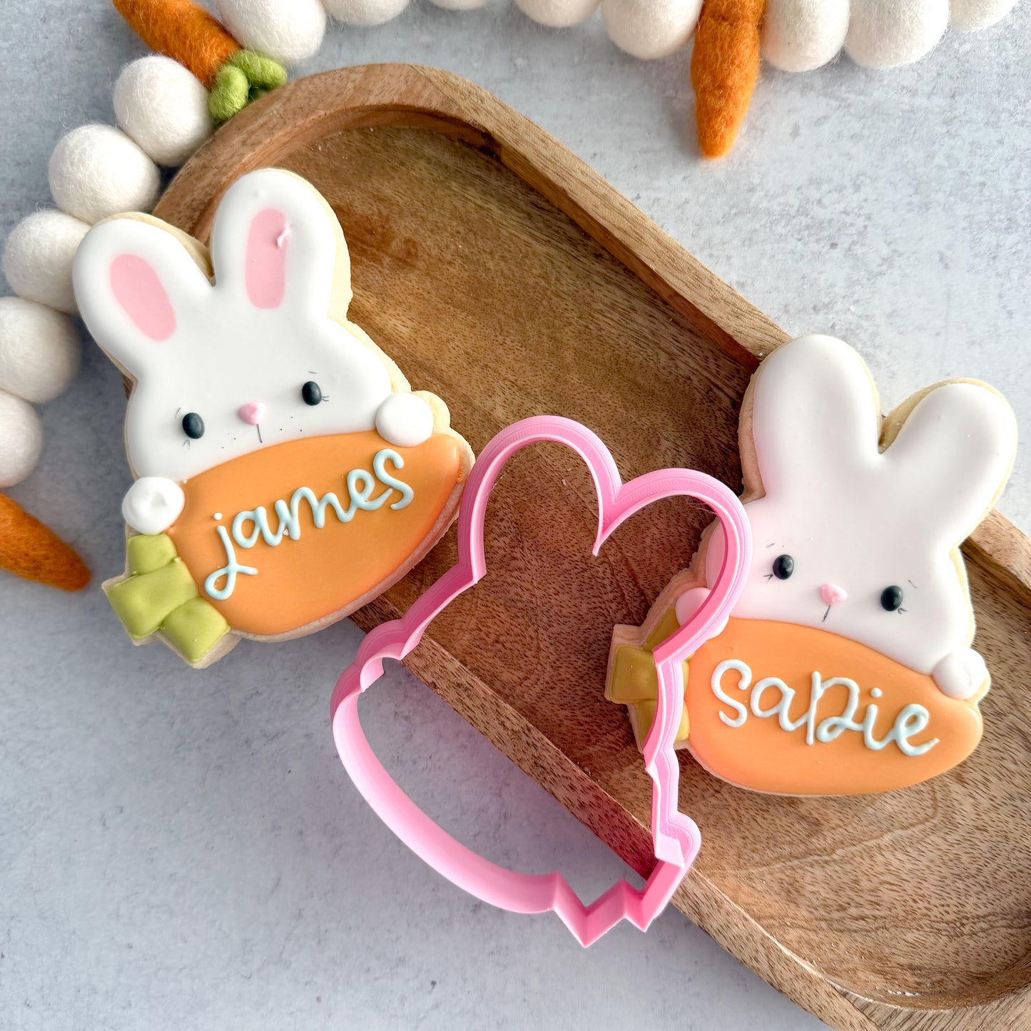 bunny with carrot regular size cookie cutter