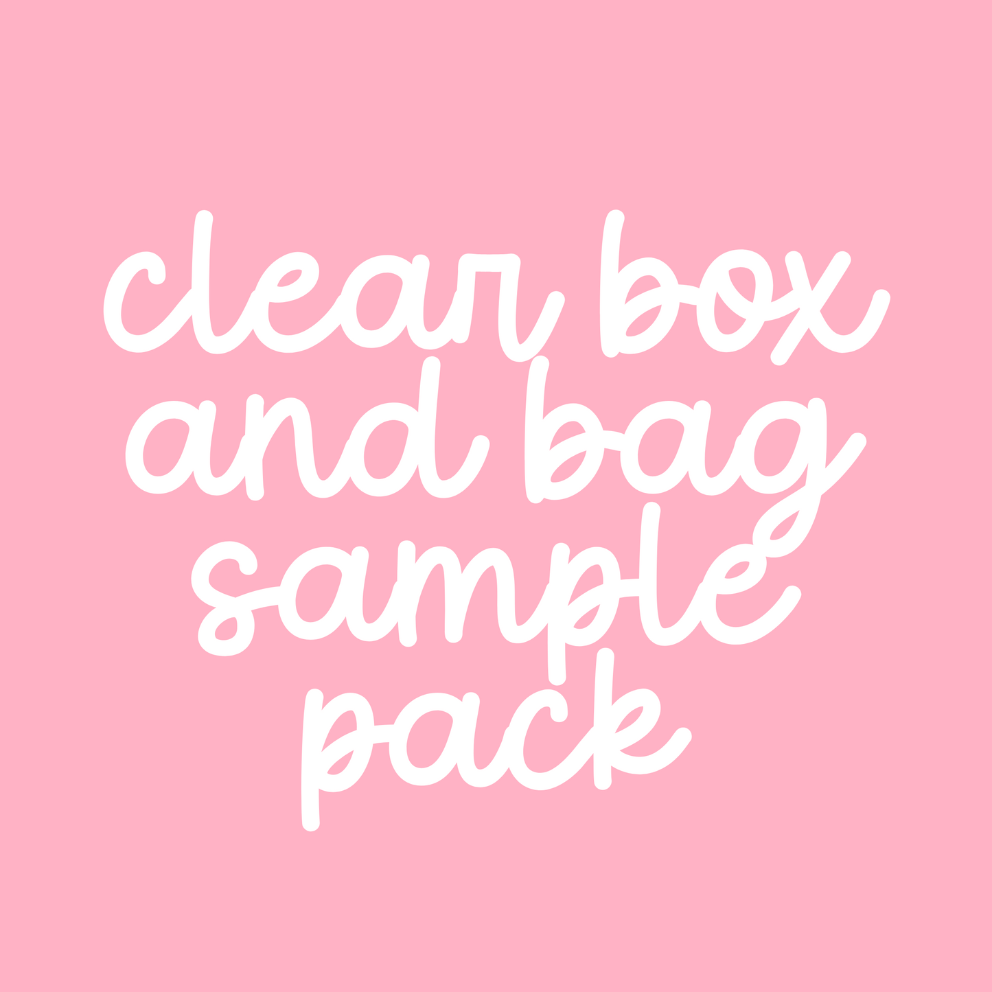 clear box & bag sample pack