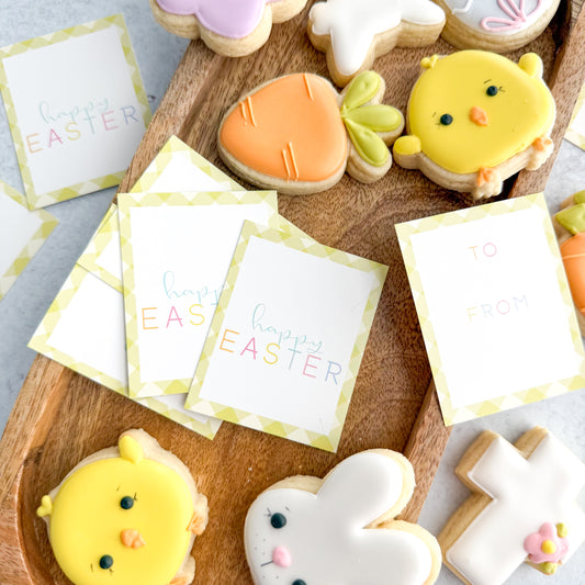 green gingham happy Easter 2.5x2" tags - pack of 24