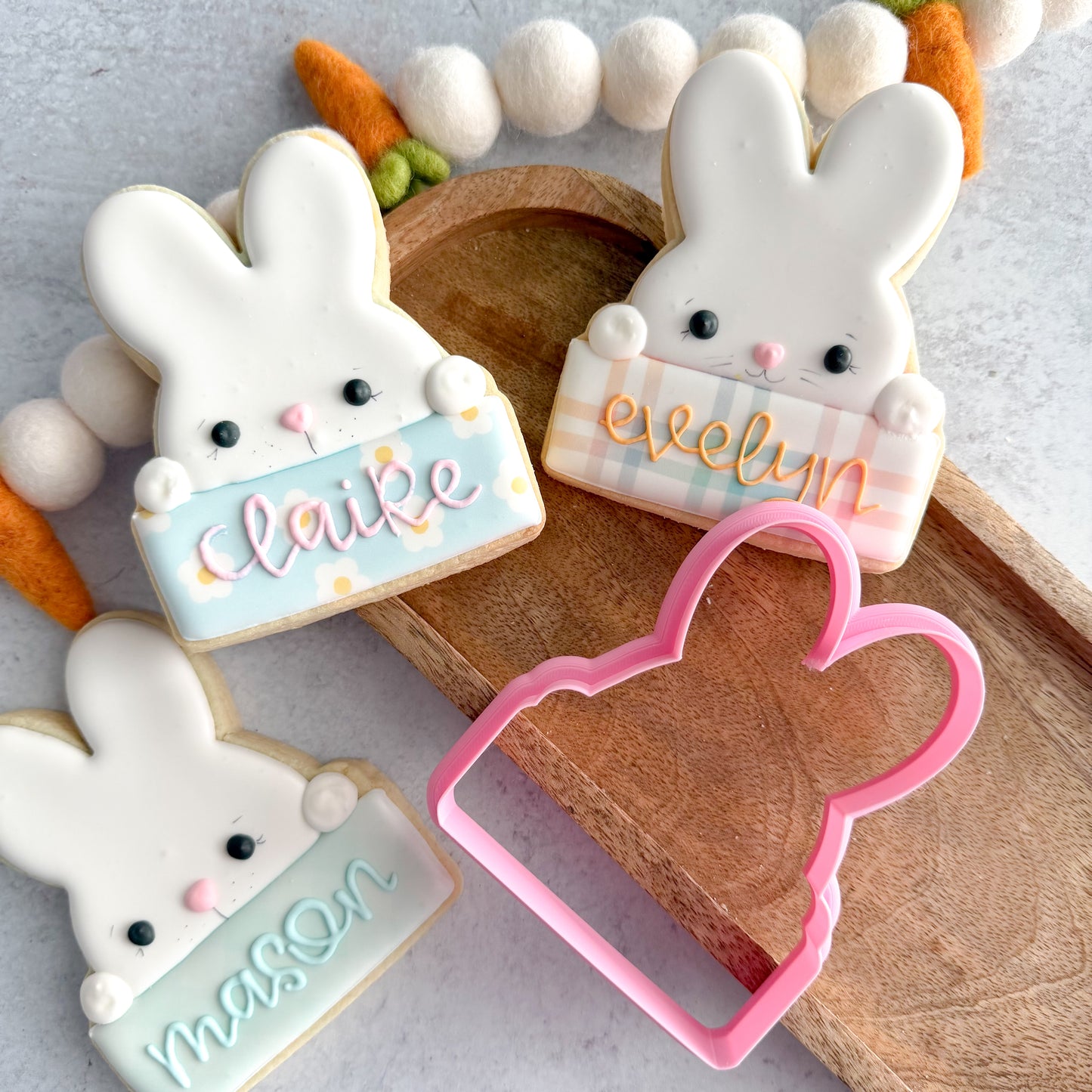 bunny name plaque regular size cookie cutter