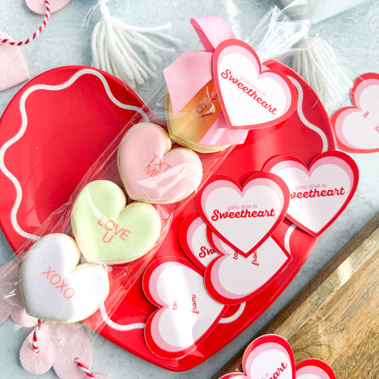 sweetheart die cut 2.5x2.25" tags - pack of 24