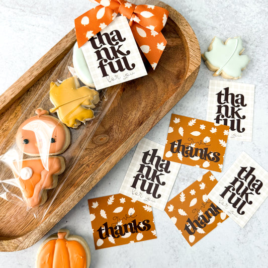 thankful for you / give thanks double sided 2.5x2" tags - pack of 24