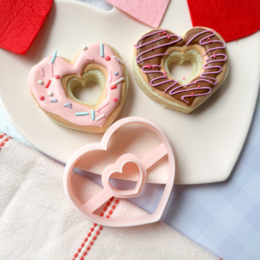 heart donut 3.5" cookie cutter