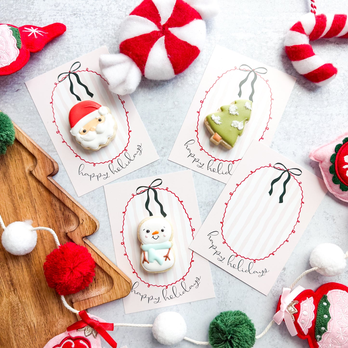 coquette happy holidays 3.5 x 5"  cookie cards - pack of 24