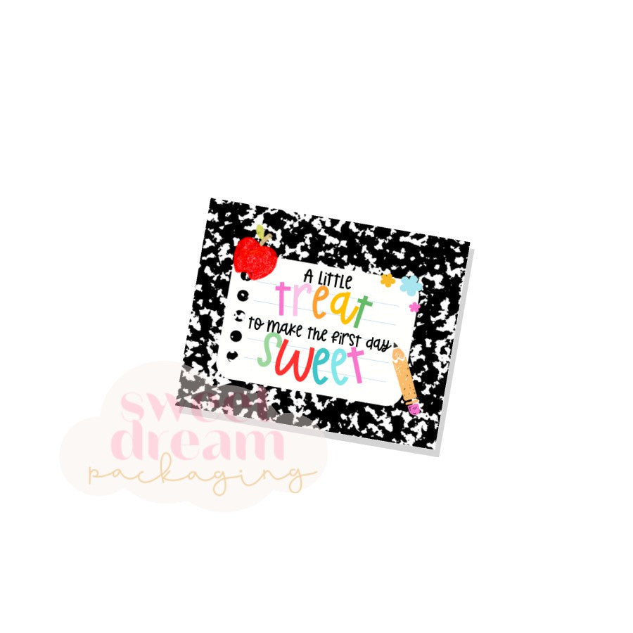 a little treat to make the first day sweet 2.5" x 2" tag - digital download