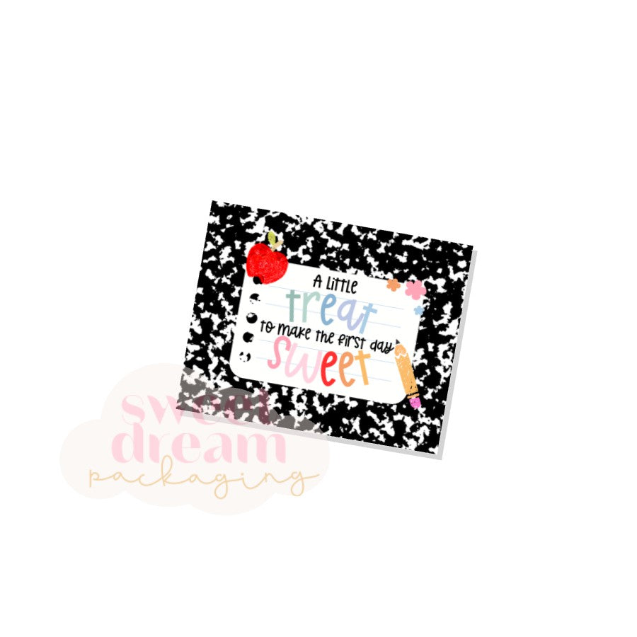 a little treat to make the first day sweet 2.5" x 2" tag - digital download