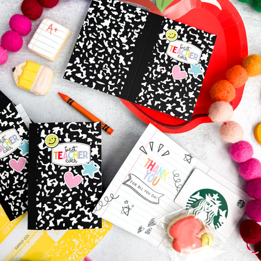 composition book folded 3.5x5" cards - pack of 24