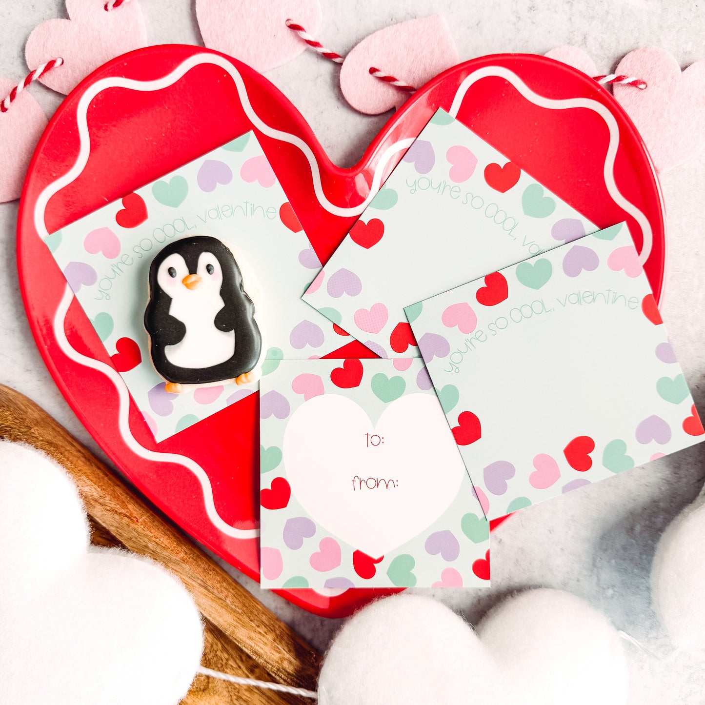 you're so cool, valentine 3.25 x 3.25"  cookie cards - pack of 24
